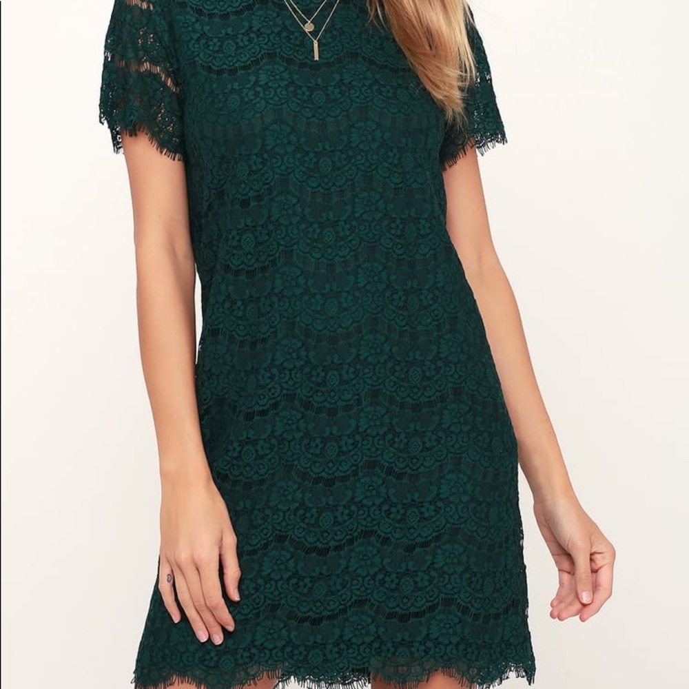 Lulus Lace Shift Dress - Green, Small